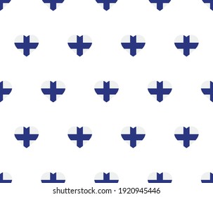 heart Finland   flag seamless pattern.  Finland   flag texture vector 