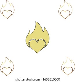 heart fire bautiful artwork design