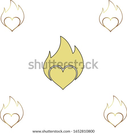 heart fire bautiful artwork design