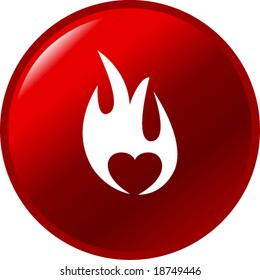 heart in fire button