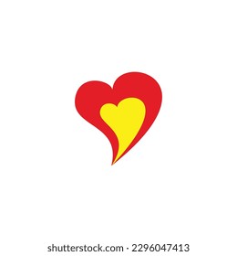 Heart, fire geometric symbol simple logo vector