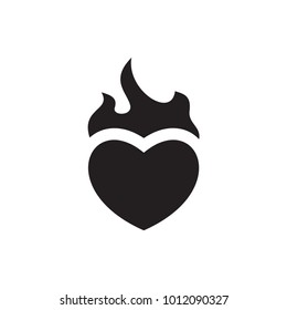 heart in fire icon illustration isolated vector sign symbol