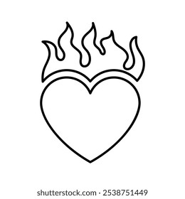 Gráficos de Vector Heart Fire Icon Line