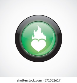 heart fire icon, on white background