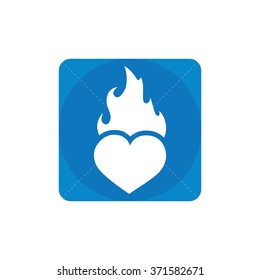 heart fire icon, on white background