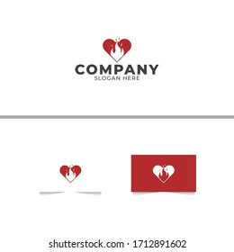 Heart Fire Logo Design Template