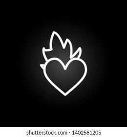 heart of fire neon icon. Elements of Heartbeat set. Simple icon for websites, web design, mobile app, info graphics