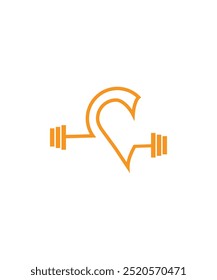 Logotipo del gimnasio y la aptitud del corazón, Fitness, gimnasio, logotipo de Barbell