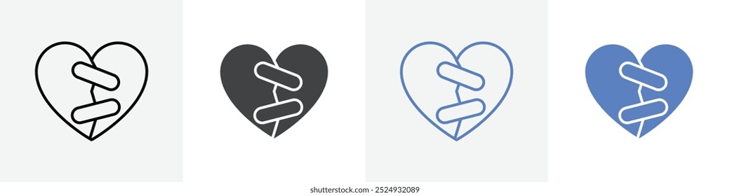 Conjunto de Vectores HEART FIX ICON para el Web