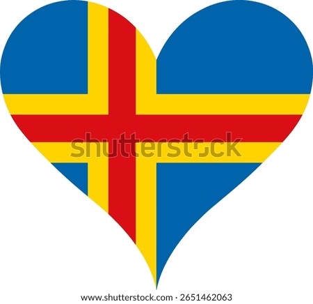 Heart Flag Aland islands, Heart Aland islands Flag