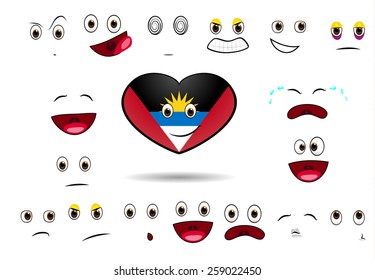heart flag of antigua and barbuda