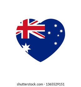Heart with the flag of Australia