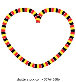 Heart flag. Belgium flag.