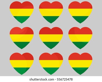 Heart with the flag of Bolivia. I love Bolivia. Vector illustration