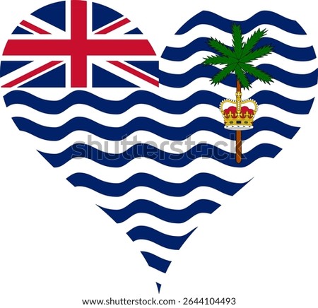 Heart Flag British Indian Ocean Territory, Heart British Indian Ocean Territory Flag