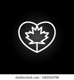 heart flag of Canada neon icon. Elements of Heartbeat set. Simple icon for websites, web design, mobile app, info graphics