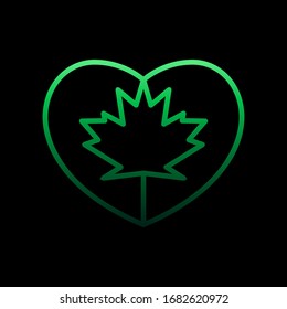 heart flag of Canada nolan icon. Simple thin line, outline vector of Heartbeat icons for ui and ux, website or mobile application