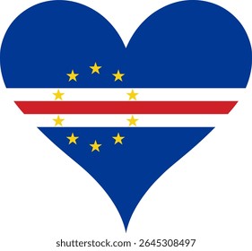 Heart Flag Cape Verde, Heart Cape Verde Flag
