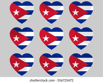 Heart with the flag of Cuba. I love Cuba. Vector illustration