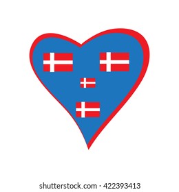 Heart and flag of Denmark.