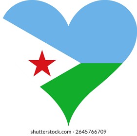 Heart Flag Djibouti, Heart Djibouti Flag