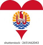 Heart Flag French Polynesia, Heart French Polynesia Flag