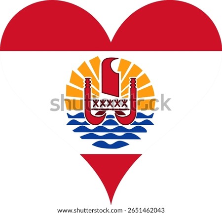 Heart Flag French Polynesia, Heart French Polynesia Flag