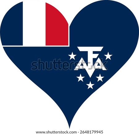 Heart Flag French Southern and Antarctic Lands, Heart French Southern and Antarctic Lands Flag