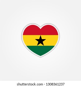 heart Flag of Ghana vector illustration