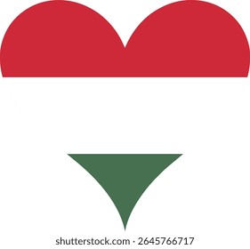Heart Flag Hungary, Heart Hungary Flag