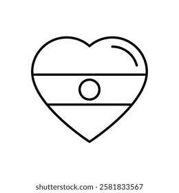 Heart Flag icon vector stock illustration