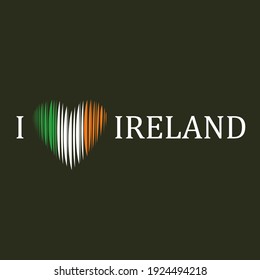 Heart flag of Ireland Modern logo icon sign