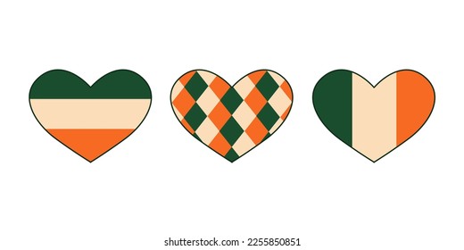 heart, flag of ireland, thematic illustration, st patrick's day