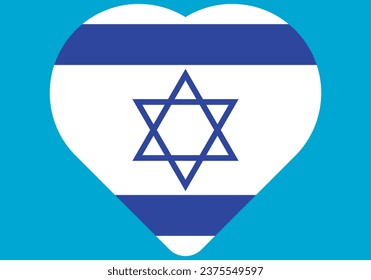 Heart with flag of Israel.