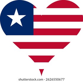 Heart Flag Liberia, Heart Liberia Flag