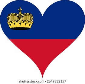 Heart Flag Liechtenstein, Heart Liechtenstein Flag