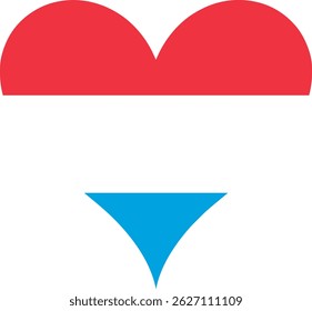 Heart Flag Luxembourg, Heart Luxembourg Flag