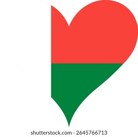 Heart Flag Madagascar, Heart Madagascar Flag