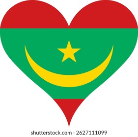 Heart Flag Mauritania, Heart Mauritania Flag