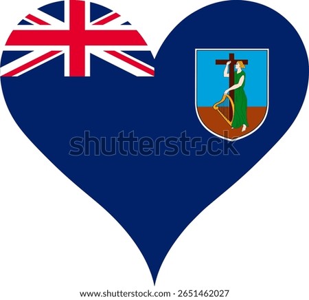 Heart Flag Montserrat, Heart Montserrat Flag