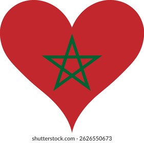 Heart Flag Morocco, Heart Morocco Flag