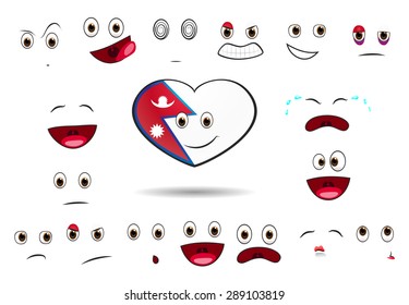 heart flag of Nepal with emotions