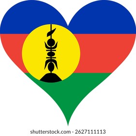 Heart Flag New Caledonia, Heart New Caledonia Flag