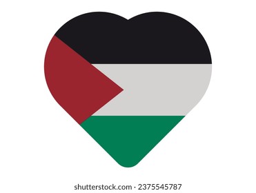 Heart with the flag of Palestine.