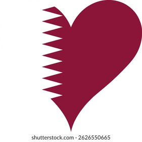 Heart Flag Qatar, Heart Qatar Flag