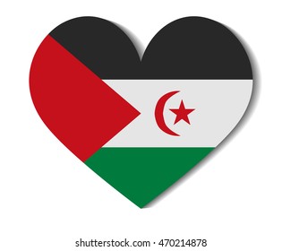 heart flag sahrawi arab