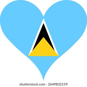 Heart Flag Saint Lucia, Heart Saint Lucia Flag