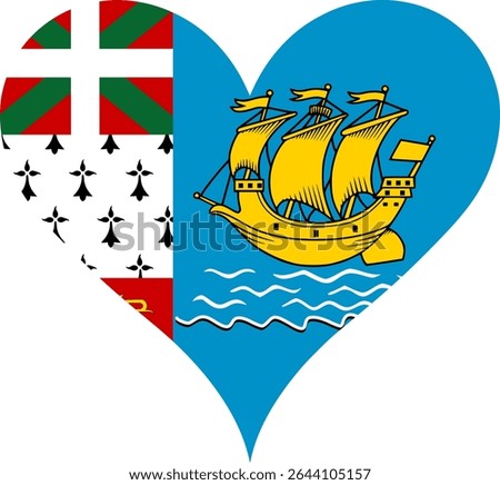 Heart Flag Saint Pierre and Miquelon, Heart Saint Pierre and Miquelon Flag