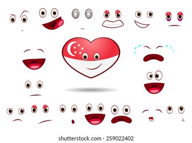 heart flag of singapore