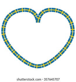 Heart flag. Sweden flag. 